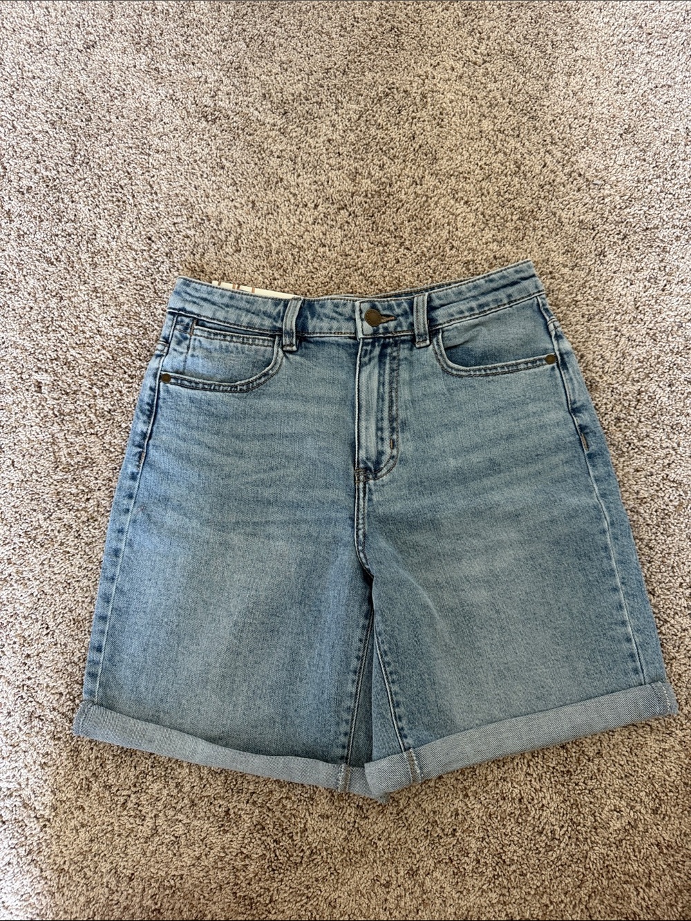 Wrangler Light Blue High-Rise Denim Shorts
